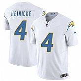 Men & Women & Youth Los Angeles Chargers #4 Taylor Heinicke White 2025 F.U.S.E. Vapor Limited Stitched Jersey,baseball caps,new era cap wholesale,wholesale hats